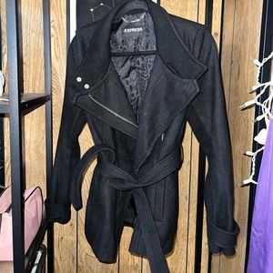 Express tie pea coat